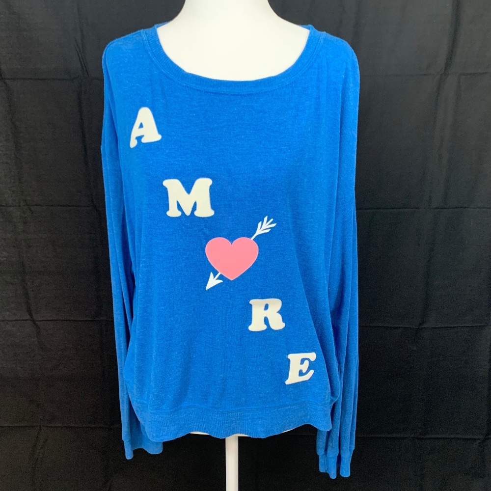 NWT Wildfox AMORE Heart Oversized Sweater